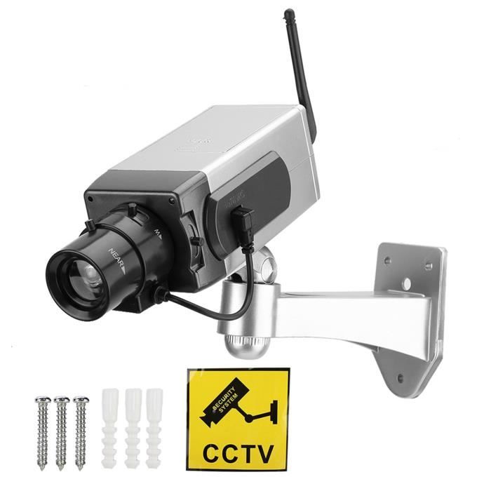Fausse Caméra De Sécurité LED Rouge - Dissuasion Efficace Maison/Jardin/Garage