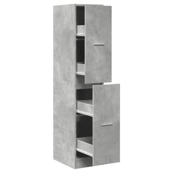 Armoire dapothicaire gris béton 30x41x1445 cm bois ingénierie -BK855172 (PLA)