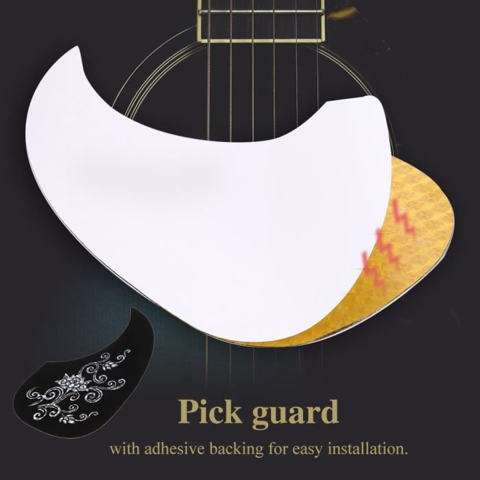 Pickguard Guitare Acoustique - Auto-Adhésif Transparent - Forme Goutte D'Eau - Pack De 2 - Protection Contre Les Rayures