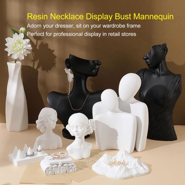 Tête de Mannequin Noir pour Femme,Buste Réaliste,Vente pour Perruque,Bijoux,Chapeau,Boucle d