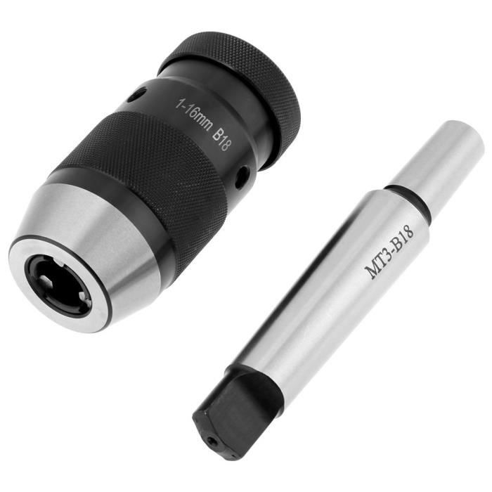 Mandrin Perceuse auto-serrant serrage Adaptateur Foret mèche sans clé avec arbre conique MT3-B18 1-16mm - CWU