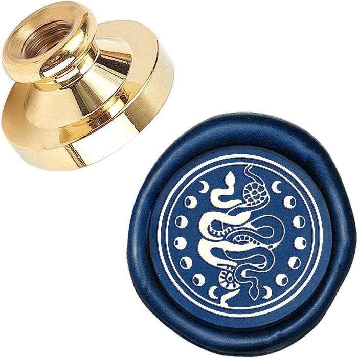 Sceau De Cire Eucalyptus 30 Mm - Tête En Laiton Amovible - Manche En Palissandre - Pour Invitations, Mariage, Scrapbooking