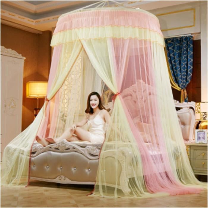 Dôme Moustiquaire de Lit Enfants Ciel de Lit Fille Princesse Lit à