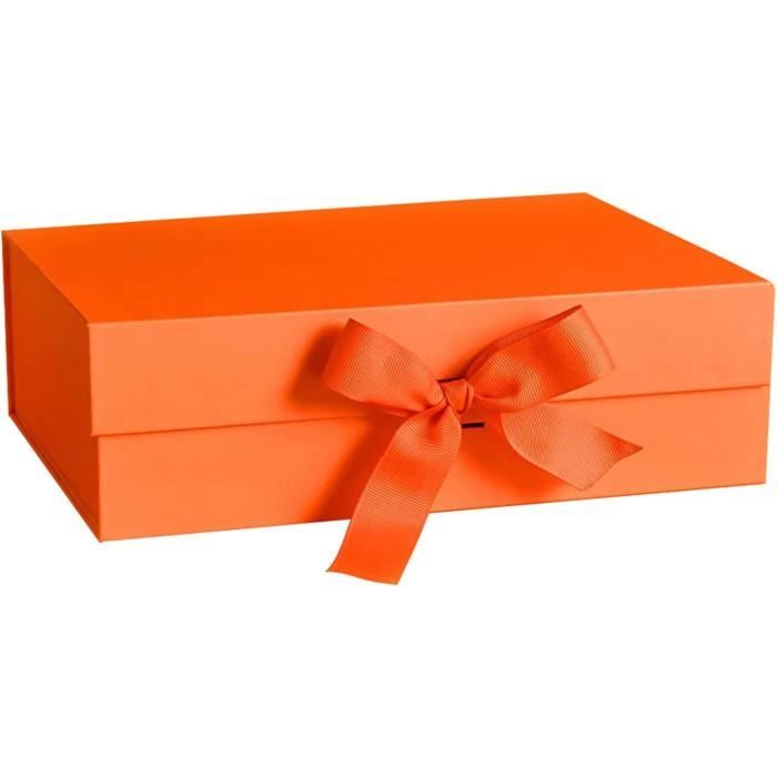 Coffret cadeau avec couvercle, boîte cadeau, grand cadeau d'anniversaire  avec couvercle magnétique avec ruban, 34 x 22 x 11 cm, boîte cadeau  rectangulaire pour Noël, noir : : Cuisine et Maison