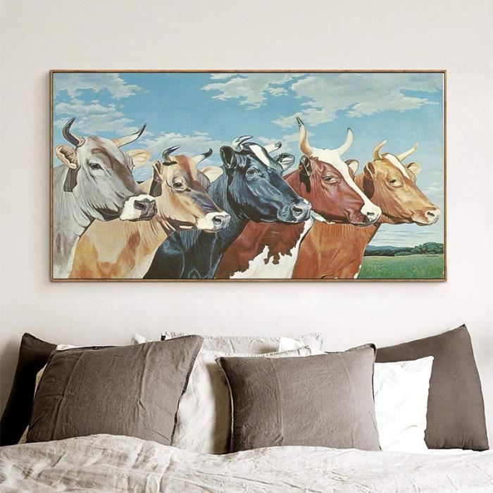 RELIABLI ART drôle coloré girafe animaux photos peinture sur toile affiches et impressions Art mural pour la décoration du salon acheter à prix bas - livraison gratuite, avis réels avec des photos