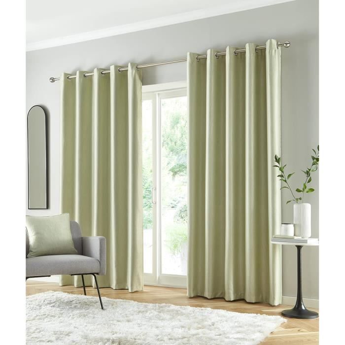 Rideaux à œillets Orla Kiely – Motif Fougère, 117x183 Cm, 100% Coton, Doublés, Couleur Ocre/vert - 2