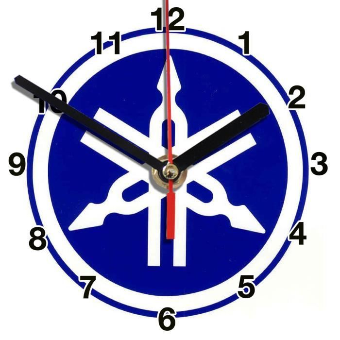 LOGO MOTO YAMAHA EN HORLOGE MURALE 02M Cdiscount Maison