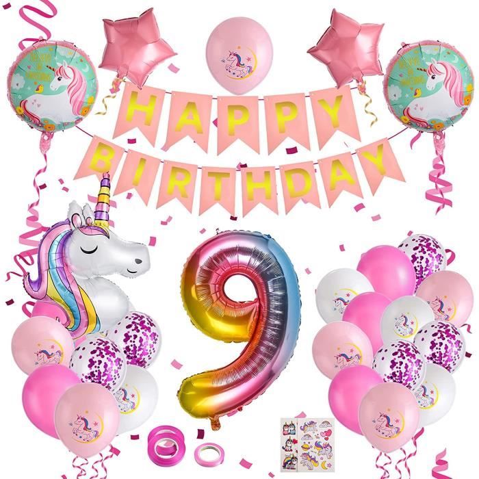 Colmanda Licorne Anniversaire Decoration 9 Ans Decoration Anniversaire Licorne Fille Licorne De Dcoration Danniversaire Rose Cdiscount Maison