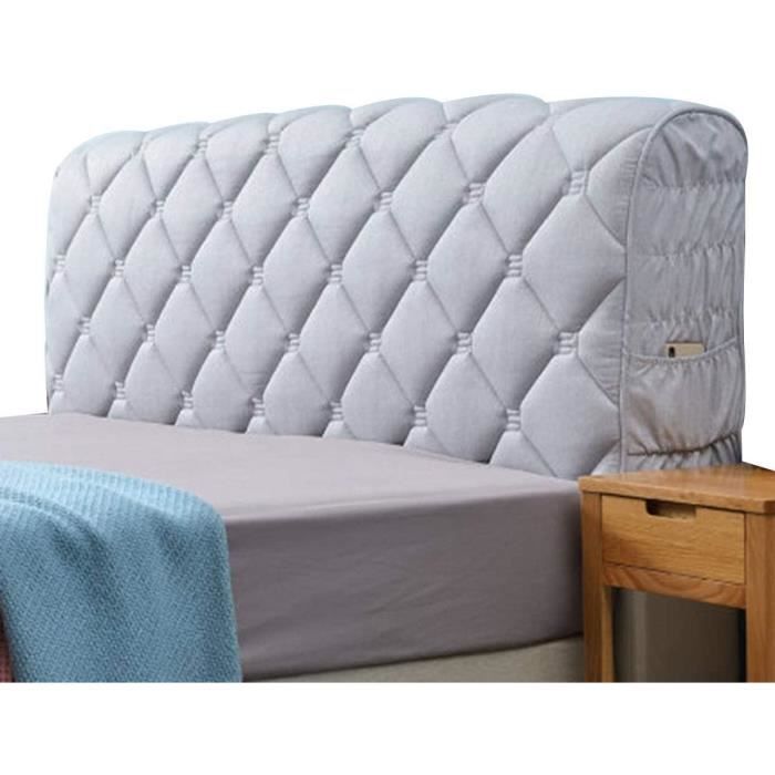 Housse Tête De Lit, Protecteur Housse Tête De Lit Avec Côté Extensible, Lavable Anti-poussière,Dark Gray 140cm - Maison