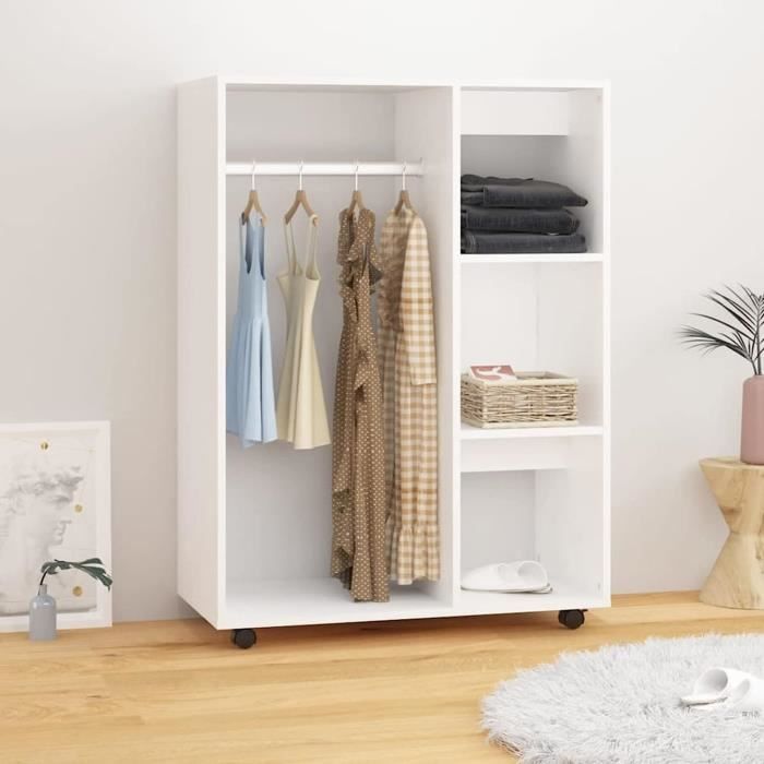 GardeRobe Armoire Vetement pour Adulte Armoire Penderie Blanc 80x40x110 cm Aggloméré[47