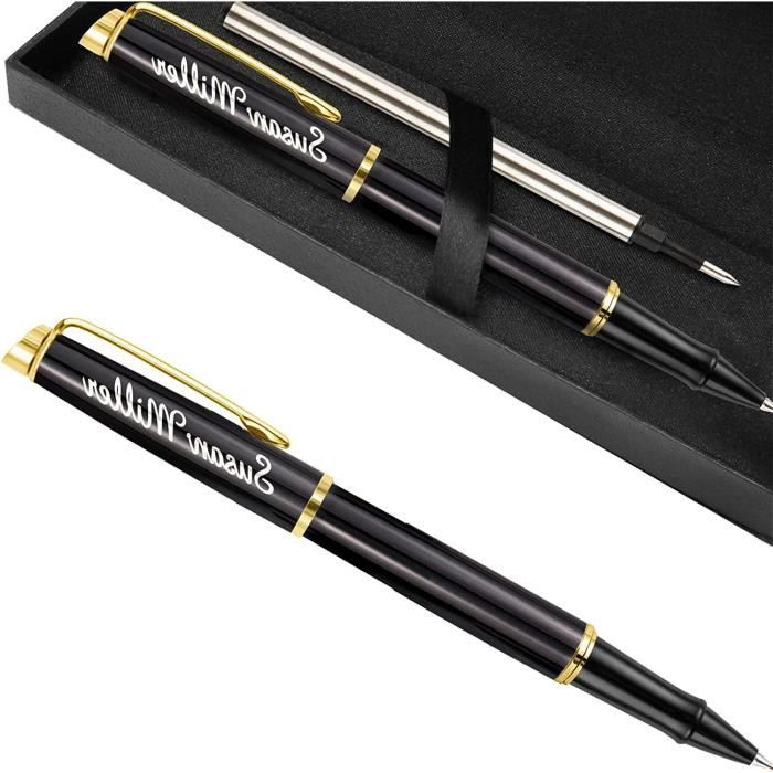 Ocadeau Coffret Stylo Personnalisable Gravure - Stylo Bille Et Roller Bois/Métal - Cadeau Élégant