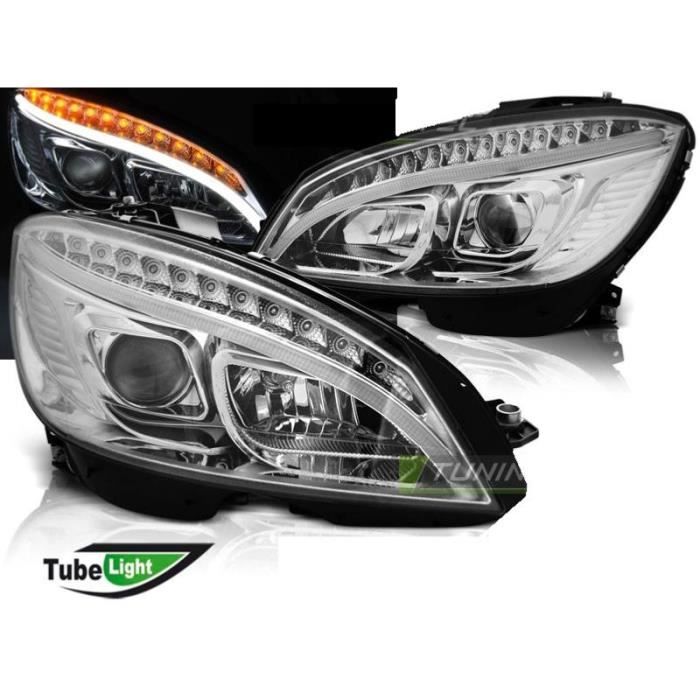 Paire de feux phares avant pour Mercedes W204 07-10 LED LTI Chrome-28441901