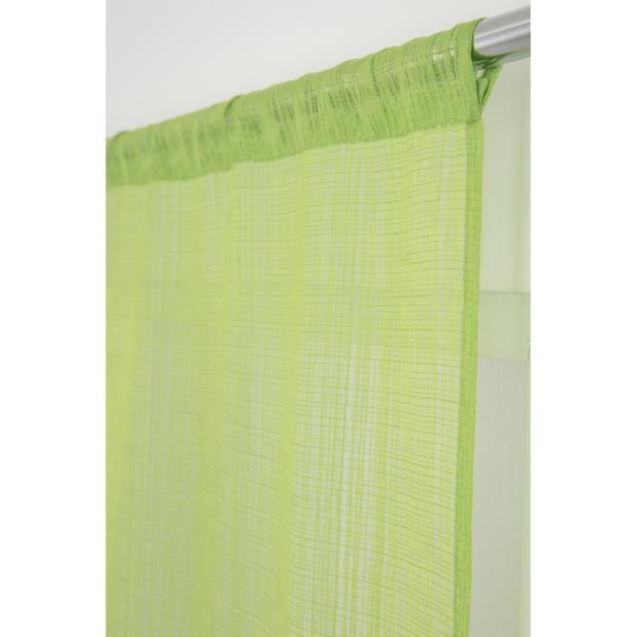 RideauDiscount Paire de Voilages Vitrages 60 x 160 cm Passe Tringle Trame Naturelle Blanc