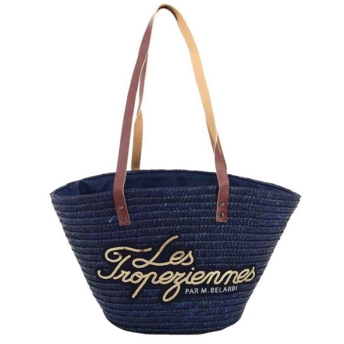 Panier de plage LES TROPEZIENNES "Milos" - marine - TZ-MIL01-NAVY