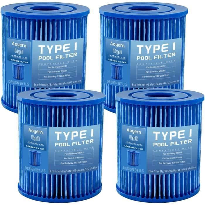 Lot De 4 Cartouches Filtrantes Pour Piscine - Compatibles Miami Et VI SI, Dimensions 10x8 Cm, Ouverture 5 Cm - 9