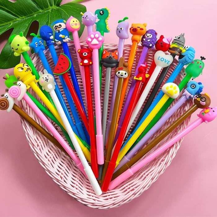 Stylo,Kawaii – stylo à bille épais multicolore 12 couleurs,joli dessin  animé,Rollerball,fournitures scolaires et de - 7729-3PCS[A] - Cdiscount  Beaux-Arts et Loisirs créatifs
