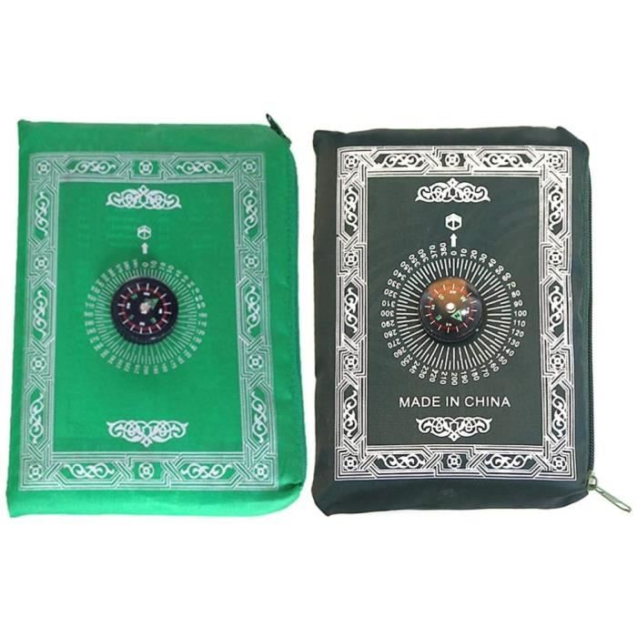 2Pcs Tapis de Prière de Poche Portable Mini Tapis de Prière Boussole  Islamique Musulman Tapis de Prière pour La Maison Voyage Ha241 - Cdiscount  Sport
