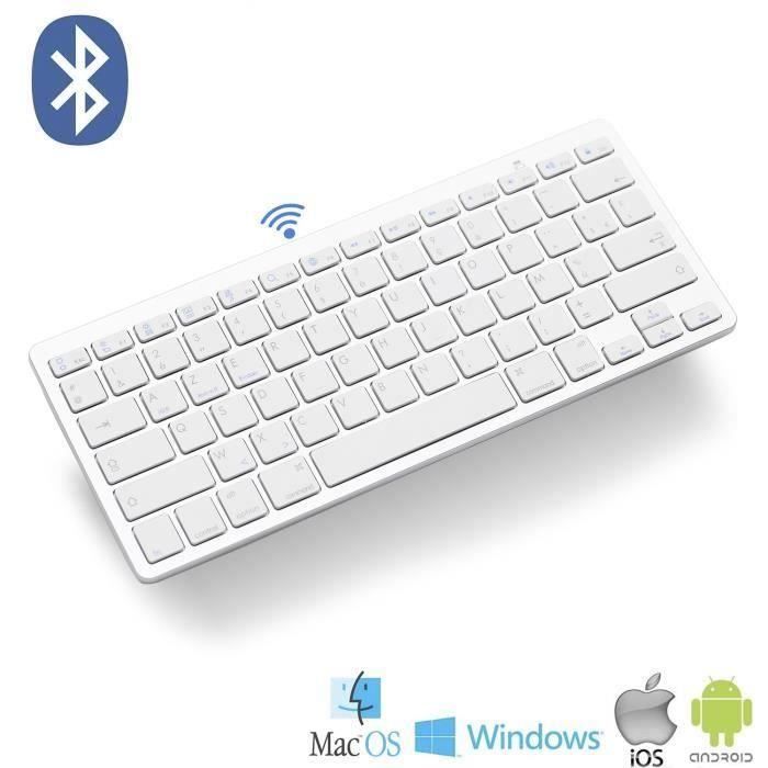 Clavier Bluetooth,Clavier Sans fil (AZERTY) Mini Clavier Français  Ultra-mince et Portable pour iOS(Mac)-Windows-Android PC Ta - Cdiscount  Informatique