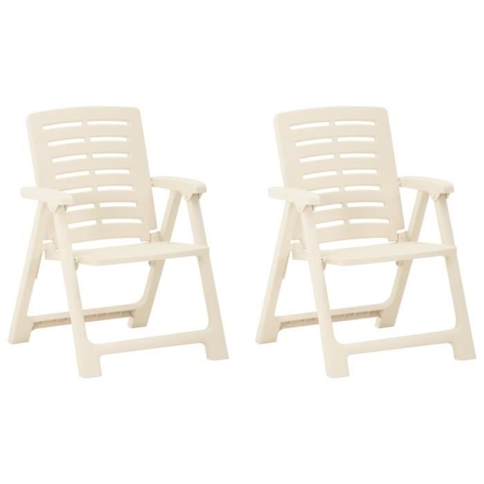 8180•JILLE® Chaise Scandinave - Best Chaises de jardin 2 pcs Plastique Blanc - 56 x 59 x 82 cm