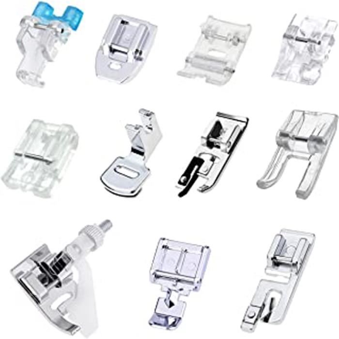 11Pcs PiedsDeBiche, Kit De Machine À Coudre Pieds Presseur Pour