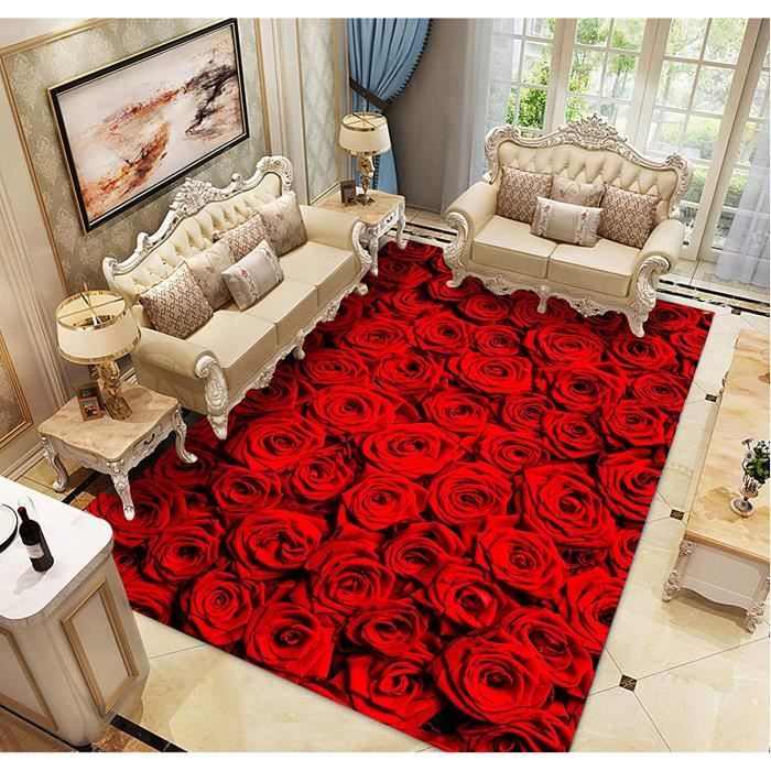 Tapis Football Intérieur 100x150 Cm - Motif Ballon 3D, Antidérapant, Poils Ras Lavable, Décoration Salon Chambre