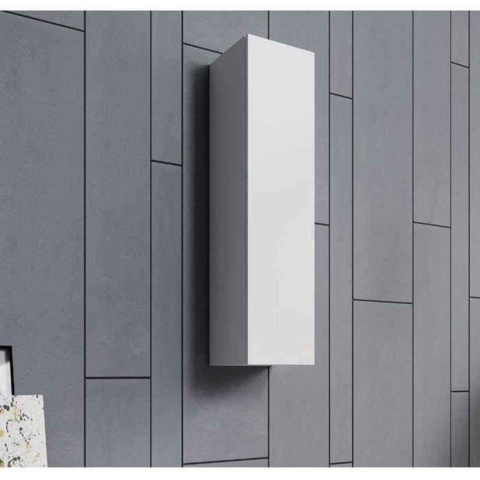 Armoire murale 1 porte 3 compartiments 30 x 120 x 30 cm Couleur Blanc avec Finition Brillante Aitana O1 Armoire murale 1 porte 3 compartiments 30 x 120 x 30 cm Couleur Blanc avec Finition Brillante Aitana O1