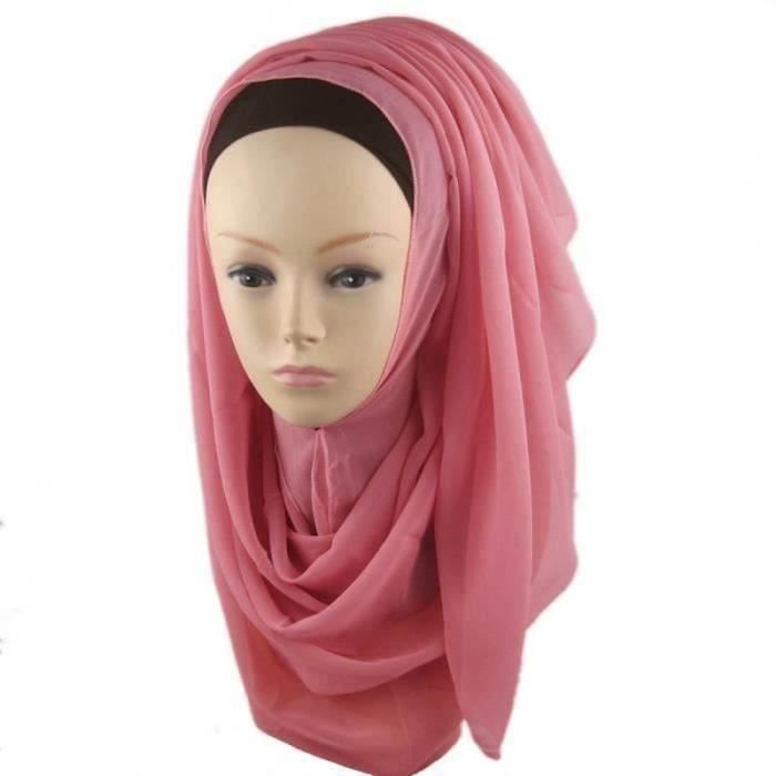 Foulard En Coton, Hijab Instantané, Accessoires Musulmans Prêts à Porter, Noir