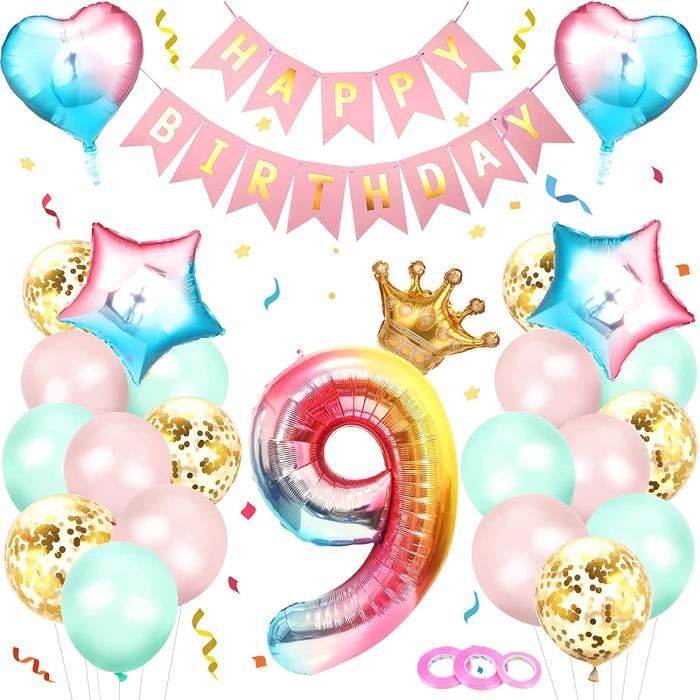 Ballon Anniversaire Fille 9 Ans Yumcute 9 Deco Anniversaire 9 An Anniversaire Fille Ballon Decoration Anniversaire Fille 9ans 0 Cdiscount Maison