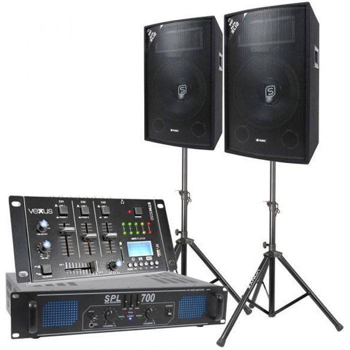 SkyTec Système audio complet Bluetooth DJ 700W avec pieds