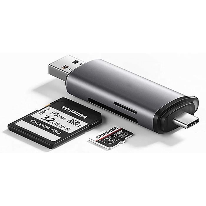 Lecteur de Carte SD USB 3.1 Type C USB-C Pour Lecteur de Carte SD Card  Type-C OTG Pour Téléphone Portable Macbook Samsung Huawei - Cdiscount  Informatique