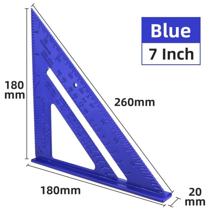 Règle Triangulaire 7 Pouces En Alliage D’aluminium – Outil De Mesure Anglaise Et Métrique, Pratique