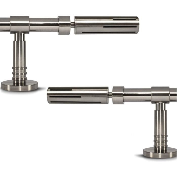 2 Tringles à Rideaux Extensibles Sans Perçage – 80-110 Cm, 3 Fixations (Ventouse, Vis, Caoutchouc)