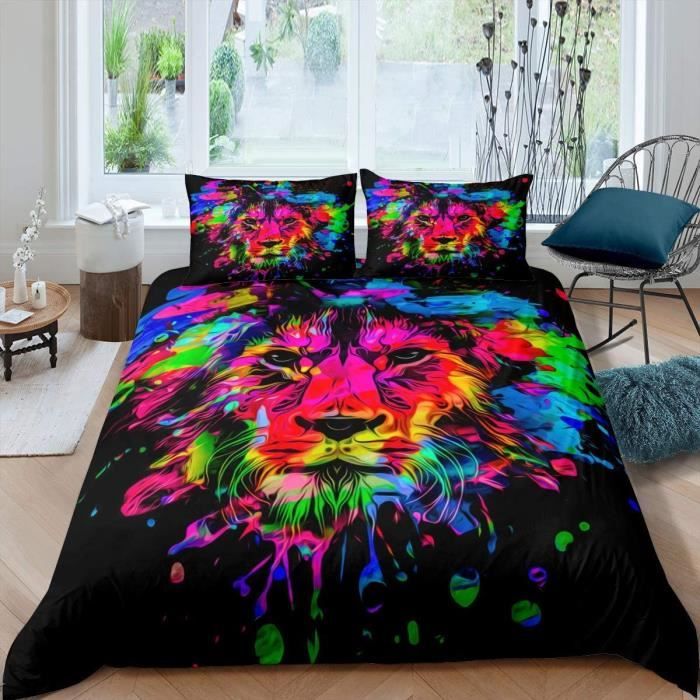 Parure De Lit Camouflage Militaire - Housse De Couette 200x200 Cm + 2 Taies 65x65 Cm - Microfibre Brossée Douce, Lavable à 40°C