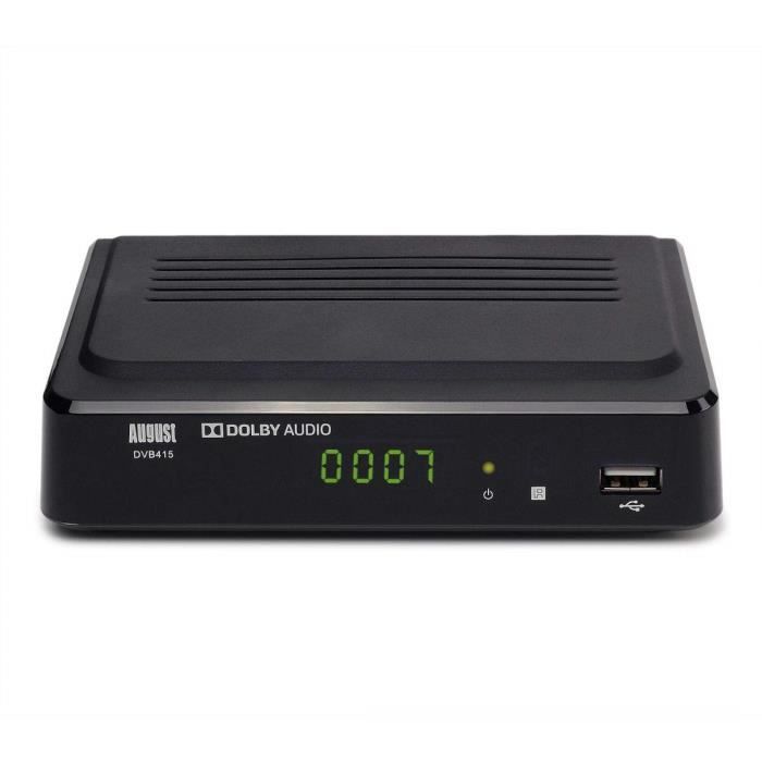 - Boitier de r/éception DVB-T//DVB-T2 et Lecteur Multim/édia avec Sortie HDMI et Sortie Audio Num/érique Coaxial August DVB415 D/écodeur TNT HD MPEG4 // H.264 Enregistreur TV Num/érique via USB