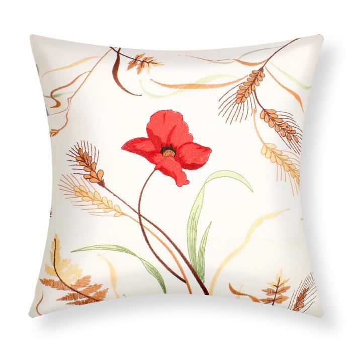 Housse de coussin - Lot de 2 - 40x40 cm - Brodée - Élégance Chic - Beige Housse de coussin - Lot de 2 - 40x40 cm - Brodée - Élégance Chic - Beige