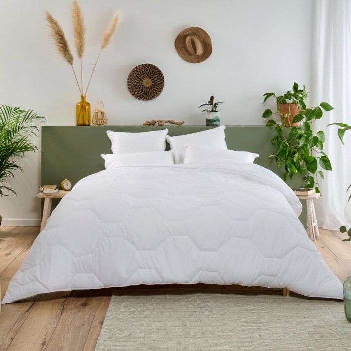 Bleu Calin Couette Hotel 2x240cm Gonflante Et Extra Chaude 500g M2 Enveloppe 100 Coton Qualite Percale Cdiscount Maison