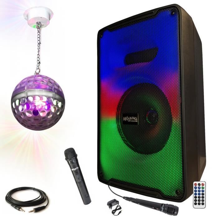 Enceinte Karaoke Enfant Bluetooth USB Mobile Party-MOBILE8 - Micro SD - 2  Micros - Pied support - Télecommande - Anniversaire - Cdiscount TV Son Photo