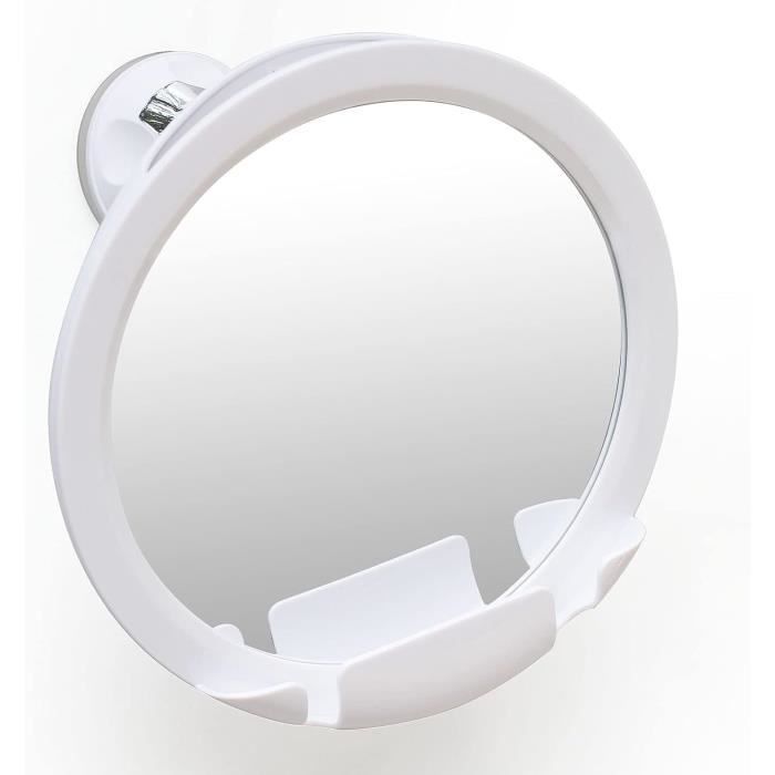 Miroir De Douche Antibuée Mirrorvana - Grossissement X1 Avec Ventouse Verrouillage 16,3x16,3cm