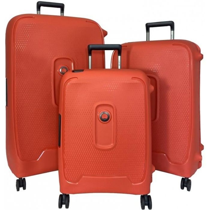 Set de 3 valises 55cm-69cm-82cm Polypropylène Orange - moncey3 - Marque française