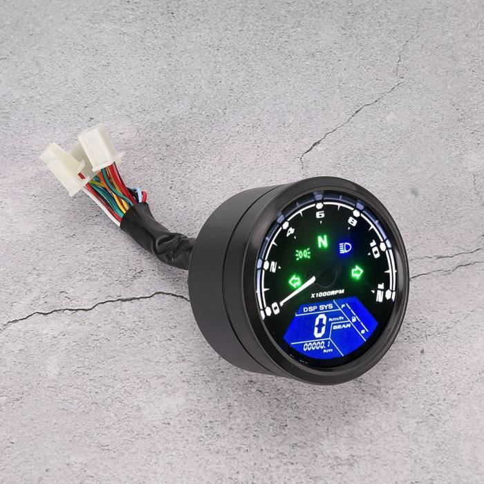 Baceyong Compteur Moto Numérique - Vitesse, RPM, Kilométrage - Affichage LCD - 8-18V - Noir