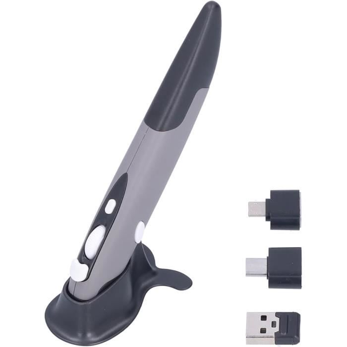 Bewinner Souris Stylo de Poche sans Fil, Souris Stylo Optique sans Fil Bluetooth 2.4G USB avec Fonction Stylet, Stylo Souris Rechargeable pour Ordinateur Portable, Tablette, Smartphone
