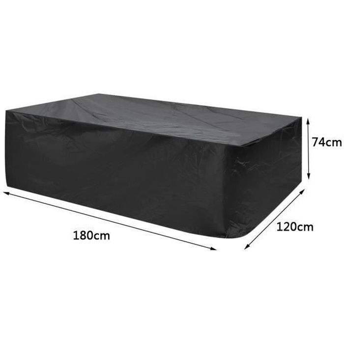 Housse de protection pour table de jardin étanche E-thinker en bâche polyester - 180*120*74cm