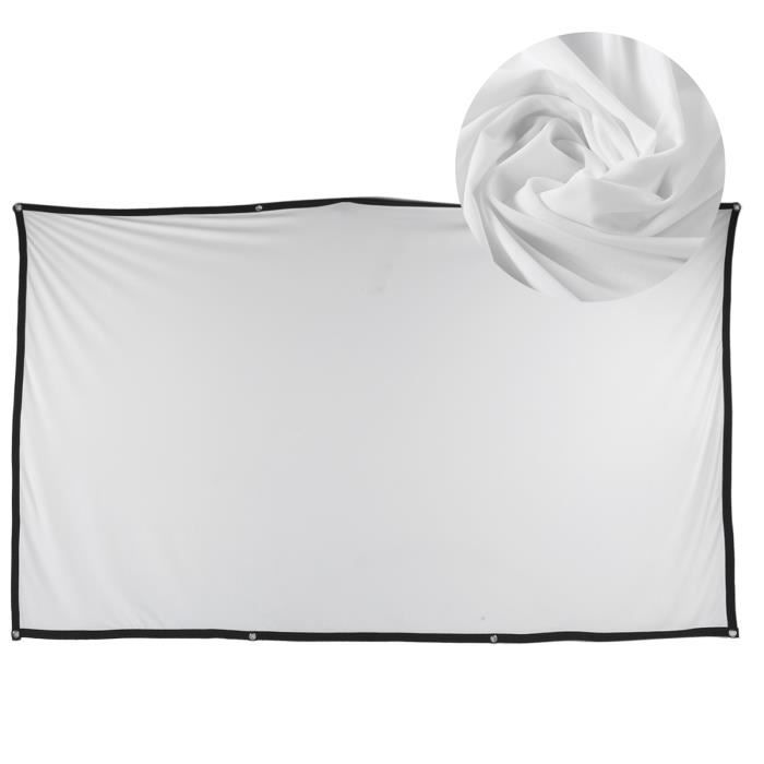 Écran De Projection Portable 60 à 120 Pouces – Format 16:9 – Blanc, Tissu Polyester – Pour Cinéma Maison Ou Extérieur - 9