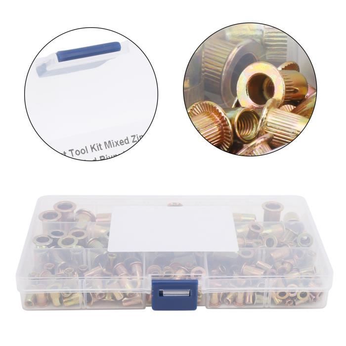 Fdit écrous à rivets 165 pièces à tête plate filetée écrous d'insertion ...