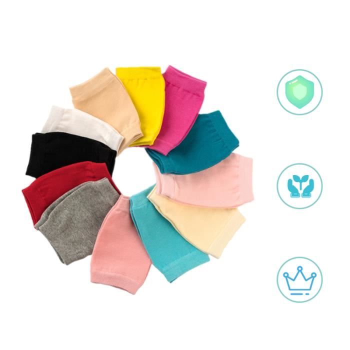 2 Paires Genouillères Enfants Coton Élastiques - Protection Sport Pour Basket, Football, Volleyball - Noir Et Bleu