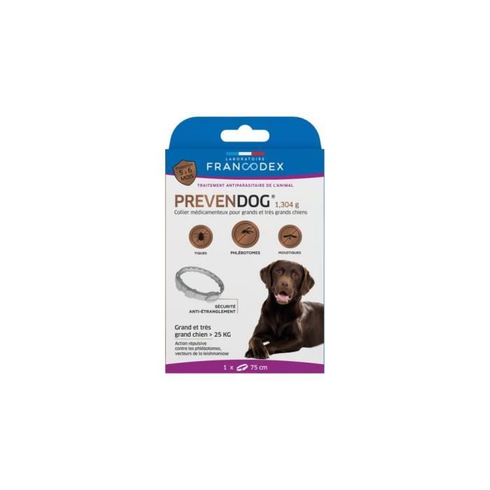 Comparer les prix de Francodex Collier Antiparasitaire Prevendog Pour Grands Chiens Jusqu'? 25 Kg.