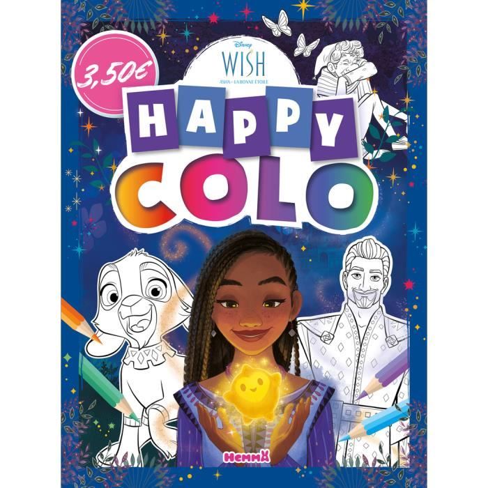 Hemma - Disney Wish – Happy Colo – Livre de coloriage – Dès 5 ans