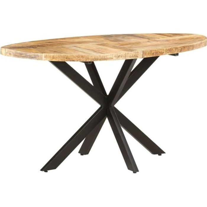 ikayaa table de salle à manger 140x80x75 cm bois de manguier massif