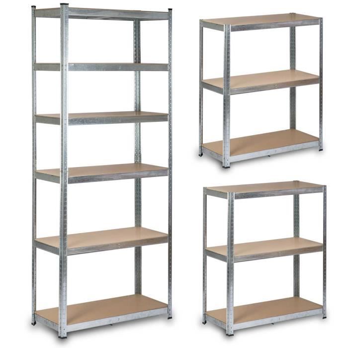 Étagère métallique - Humberg - HR-814 - 6 tablettes réglables - 150 kg/tablette - Métal galvanisé
