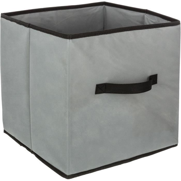 FIVE Bo&icirc;te de rangement/tiroir pour meuble en tissu - 31 x 31 cm - Gris